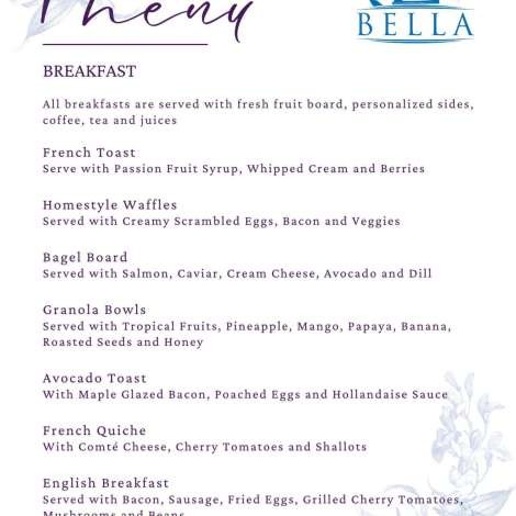 Food onboard BELLA # 1
