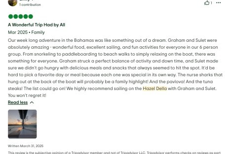 Review img # 11 of the yacht Hazel Della