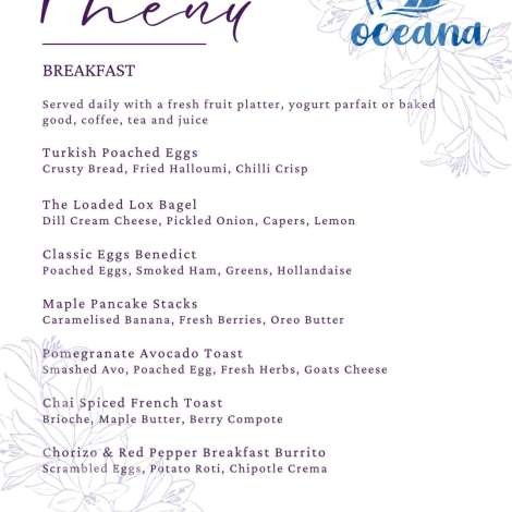 Food onboard OCEANA # 1