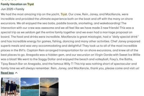 Review img # 11 of the yacht Tryst